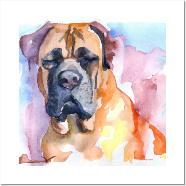 Boerboel Watercolor - Dog Lovers Wall Art by Edd Paint Something